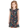 thumbnail image 1 of Balery Colorful Fish Camisón de princesa para niñas, pijama de algodón con mangas abullonadas, suave y bonito.-XX-Large, 1 of 6