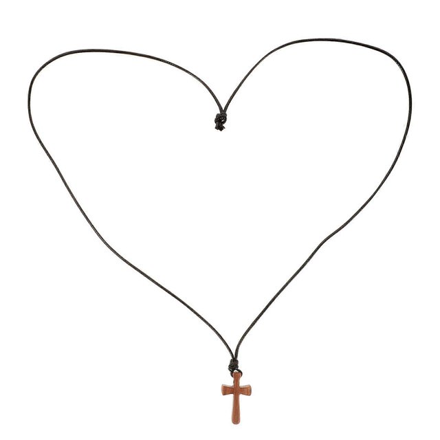 Wood Cross Necklace for Men and Women Small Wood Pendant Small Wooden Cross for Car Mirror Religious Pendant Necklace Jewelry