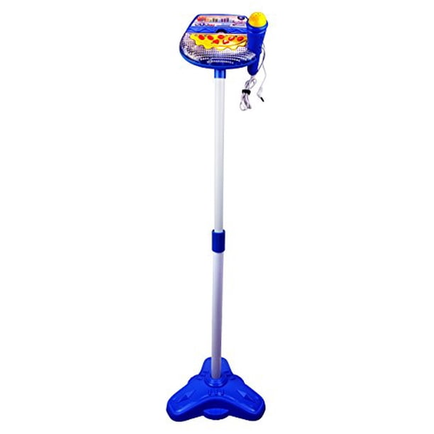 Rockin Star Karaoke Children S Kid S Toy Stand Up Microphone Playset W Built In Mp3 Jack Speaker Blue Walmart Com Walmart Com