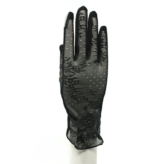 Sheer Black Lace Touch Screen Fashion Gloves - Party, Dress Up, Retro
