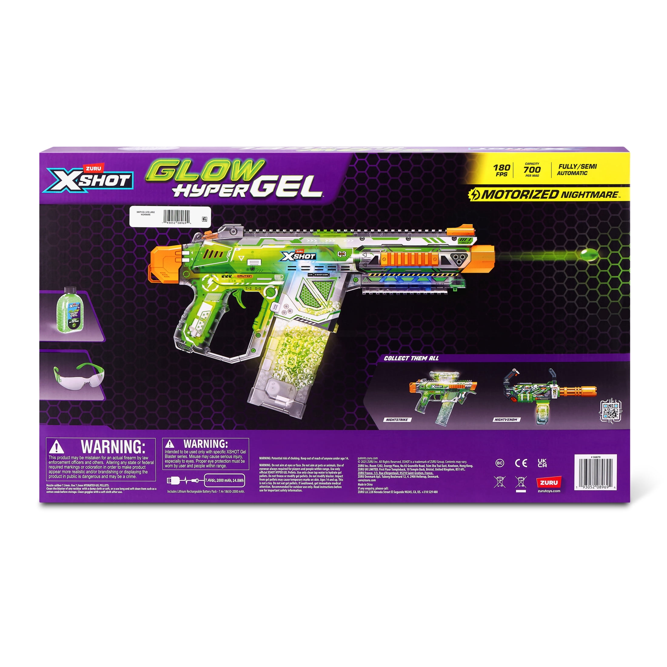 XSHOT Hyper Gel Glow Nightmare Blaster (10,000 Pellets) Outdoor Glow Blaster by ZURU for Ages 14+