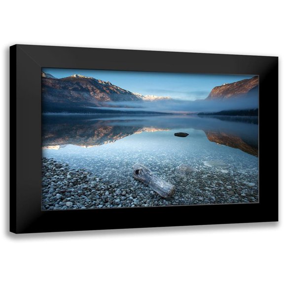Bor 14x11 Black Modern Framed Museum Art Print Titled - Bohinjs Tranquility