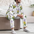 thumbnail image 7 of Salouo Lavender Flowers Print Button-Front Long Sleeve Pajama Set for Men, Soft 2Pjs Men's Long Sleeve Sleepwear-Large, 7 of 7
