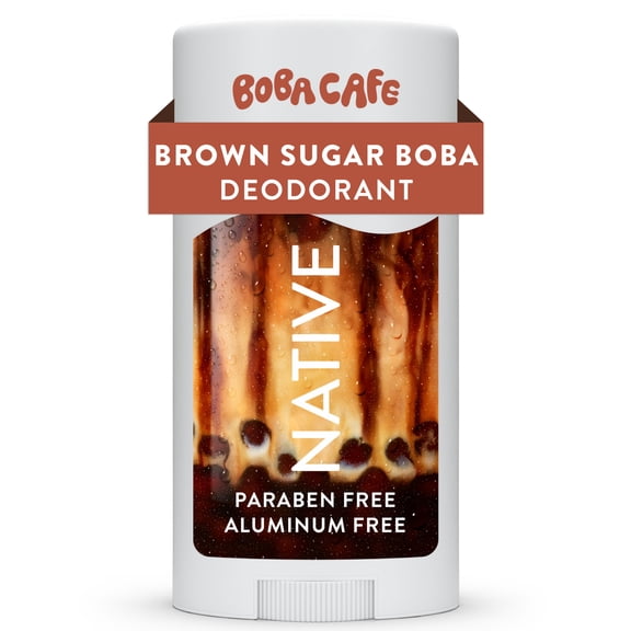 Native Aluminum Free Deodorant, Limited Edition Brown Sugar Boba, 72 Hour Odor Protection, for Women and Men, Boba Café, 2.65oz