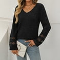 thumbnail image 2 of SUNBS Long Sleeve Shirts for Women Trendy Casual V-neck Tops Lightweight Sweaters, 2 of 8