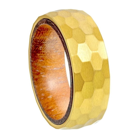 HIJONES Women Men's Ring Band Stainless Steel Vintage Wedding Jewelry 8mm Gold Size 8