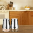 thumbnail image 4 of Salt and Pepper Shakers Set, Jademall 4 Ounce Stainless Steel Salt and Pepper Dispenser with Glass Bottom, Cute Salt and Pepper Shakers for Modern Home Kitchen Decor - Silver, 4 of 6