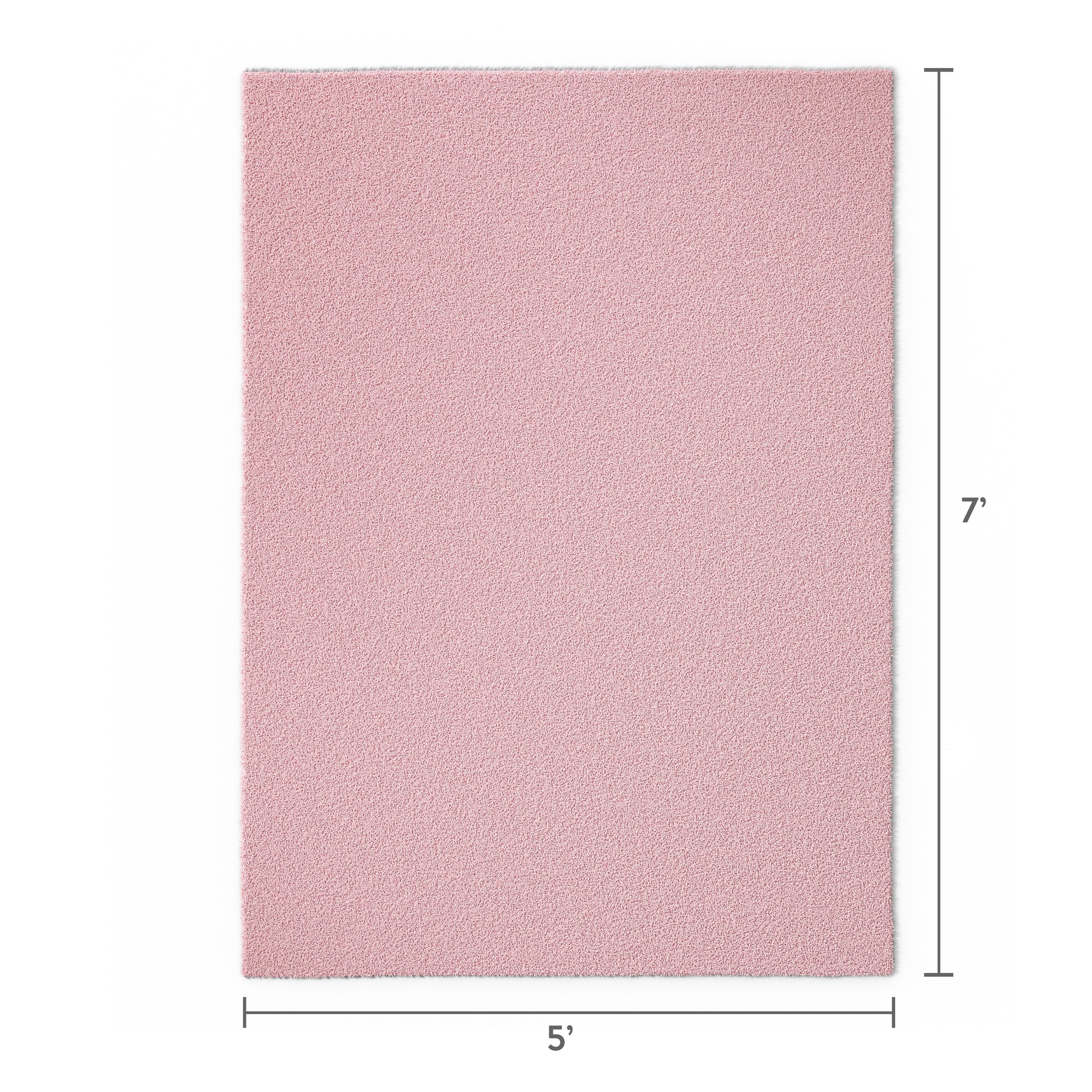 Mainstays Kids Tufted Light Pink Shag Area Rug, 5' x 7'