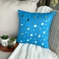thumbnail image 5 of The HomeCentric Aqua Blue Throw Pillow Cover, Mirror Polka Dots Throw Pillow Cover, Pack of 2, 18x18 inch (45x45 cm) Pillow Case, Square Silk Pillow Cover, Polka Dot , Circles Easter - Blue Mirror, 5 of 10