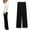 Black, variant on TSADFHJI Black Skirt with Slit Mini Ladies Casual Stretch Loose Wide-Leg Solid Color Gold Silk Trousers L Black