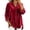 Red, variant on Lutiedan Plus Size Long Sleeve Shirts for Women Ruffle V Neck Work Blouses Dressy Casual Curved Hem Fall Tops S-5XL