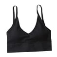 thumbnail image 4 of Bralette Sunnimix Chaleco de algodón con Relleno y cuello en V Negro, 4 of 8
