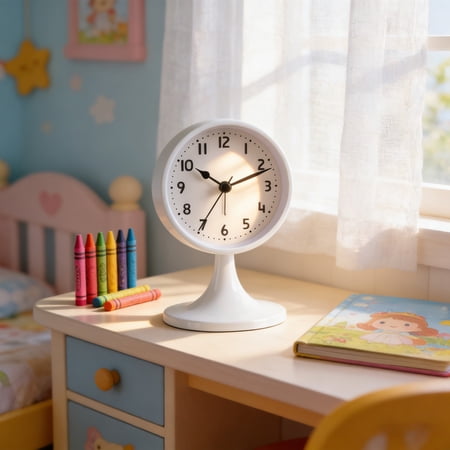 NWOKYZGH Vintage Table Clocks, Small Desk Clocks Decorative Metal Desk Shelf Clock Silent Non-Ticking Battery Operated Clock for Bedroom Living Room Decor