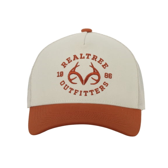 Realtree® Women's Outfitters Mesh Back Cap – Flat Stitch Logo Snapback, One Size, Ivory