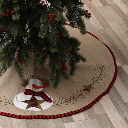 

Juebong Christmas Decoration Embroidery Long Nose Snowman Decoration Tree Skirt Apron Tree Box Props Christmas Tree Apron Decorations