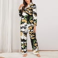 thumbnail image 2 of Salouo Cowboy Playing Guitar Pattern Women's Pajamas Set Long Sleeve Button Down Sleepwear Soft Pj Lounge Sets for women 2 Piece Pjs Set with Long Pants-Large, 2 of 7