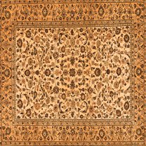 Ahgly Company Indoor Square Persian Orange Traditional Area Rugs, 3' Square