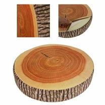 Round Sycamore Tree Decorative Throw Pillow - 15.4" Wood Log Design Cushion, Soft Washable for Sofa/Couch/Bedroom, Kids & Adults