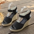 thumbnail image 6 of AXXD Wedge Sandals for Women,Ladies Sandals,Open Toe,Ankle Strap,High Heel,Black,43 (US:9.5), 6 of 9