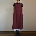 thumbnail image 2 of Pompotops Robe Décontractée Ample Unie à Bretelles Longues pour Femmes, 2 of 5