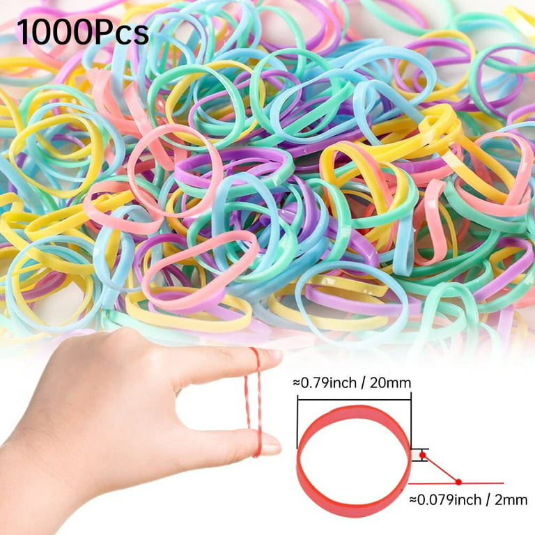Mini Clear Rubber Bands, Soft Elastic Bands, Premium Small Tiny Rubber  Bands for Kids Hair, Braids Hair, Wedding Hairstyle (1000 pcs, Clear)