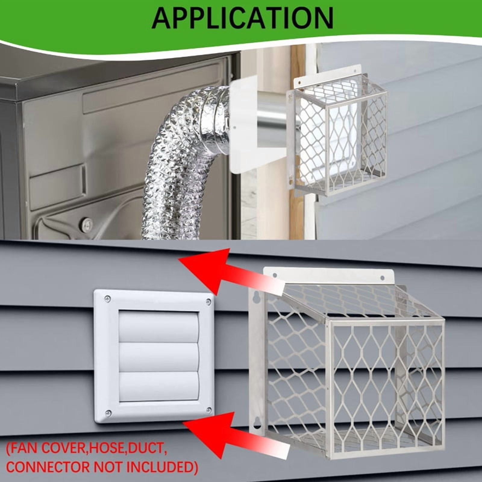 2X Dryer Exhaust Guard Vent Cover,Dryer Vent Bird Guard for 3 to 4 Inch Fan Cover, Stainless Steel Ventilation Bird Cage