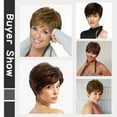 thumbnail image 2 of QUEENTAS Short Brown Wig for Women Layered Pixie Cut Wig Natural Curly Wigs Glueless Brown Short Wigs for Black Women, 2 of 8