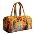 thumbnail image 4 of Quilted Large Embroidery Duffle Bag For Women Travel Tote Cute Nature Prints Shoulder Bag Weekend Trip Overnight Carryall Purse Luggage Storage, 4 of 9