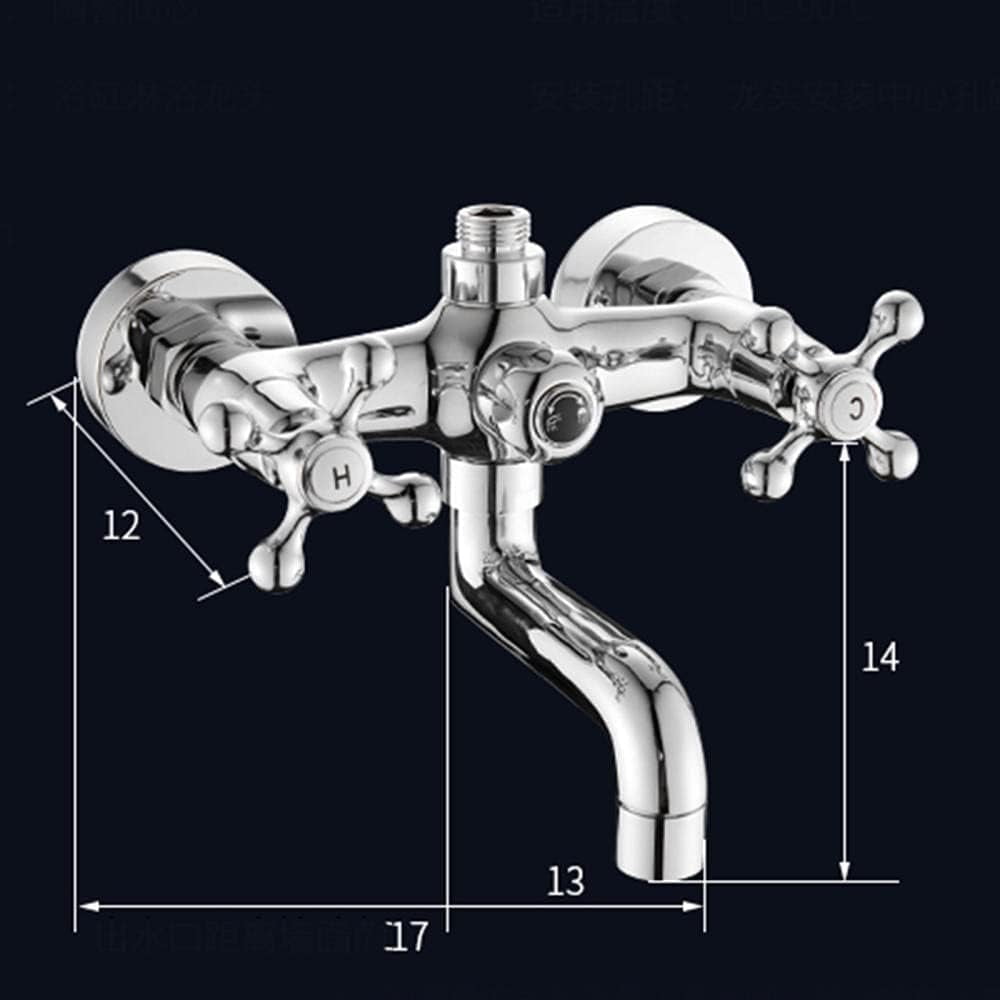 bathtub faucet Wall Mounted Brass Double Cold and Hot Water Bathtub Faucet Chrome Plating