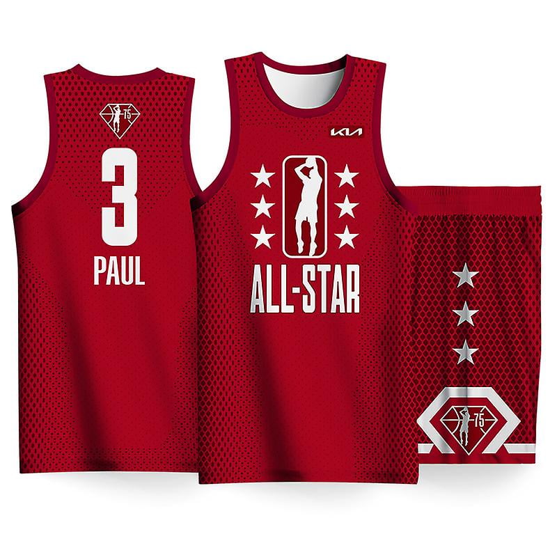 2022 All star Nba Phoenix Suns Chris Paul No.3 Basketball Uniform T shirt Sports Jersey Set