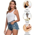 thumbnail image 4 of wirarpa Women's Tank Tops Micro Modal Undershirts Summer Camis 2-Pack Black White S-2XL, 4 of 7