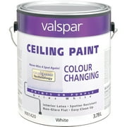 Valspar Color Changing Latex Flat Ceiling Paint, White, 1 Gal. 028.0015028.007