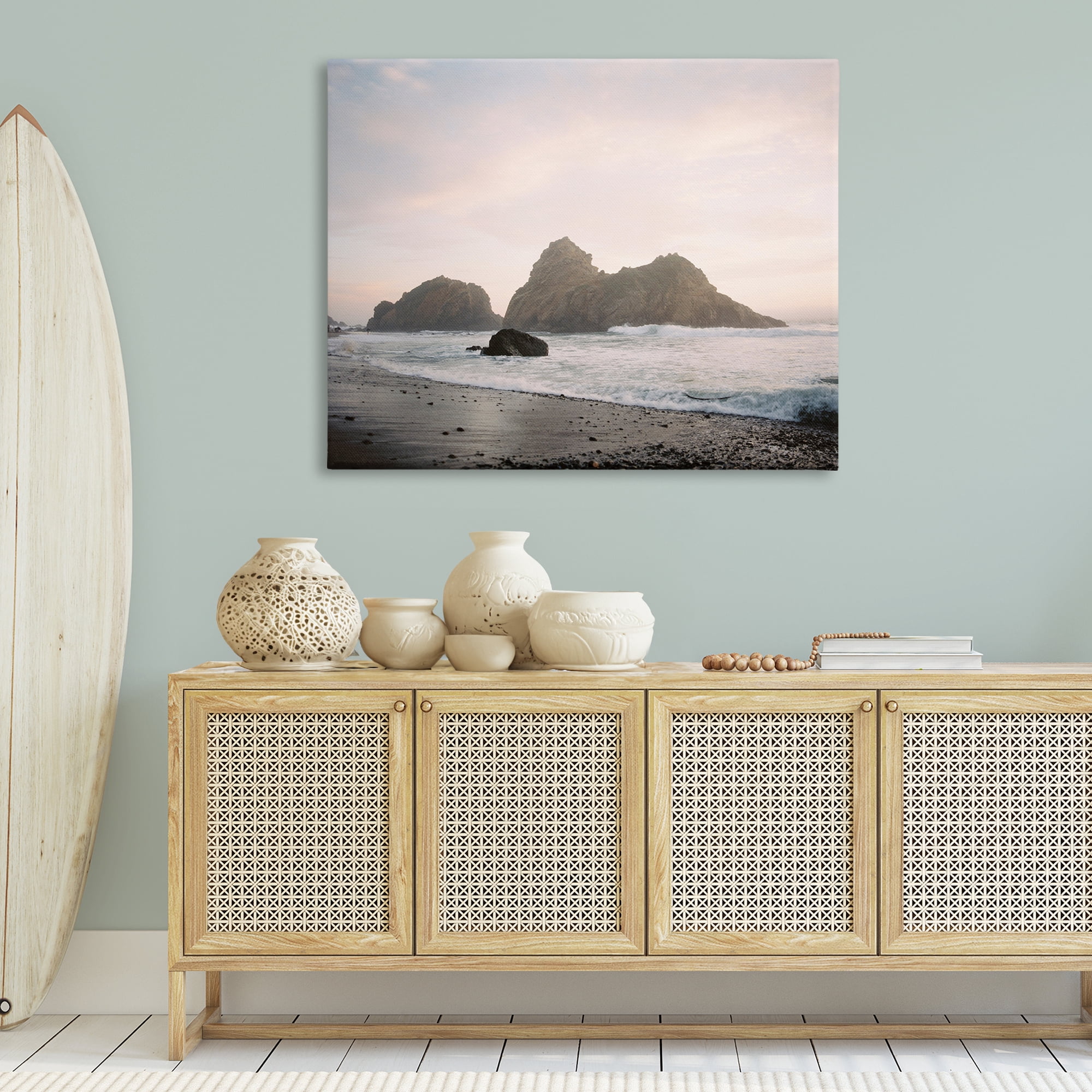 Stupell Industries Seaside Cliffs Landscape Landscape Photography Gallery Wrapped Canvas Art Print Wall Art, 48 x 36