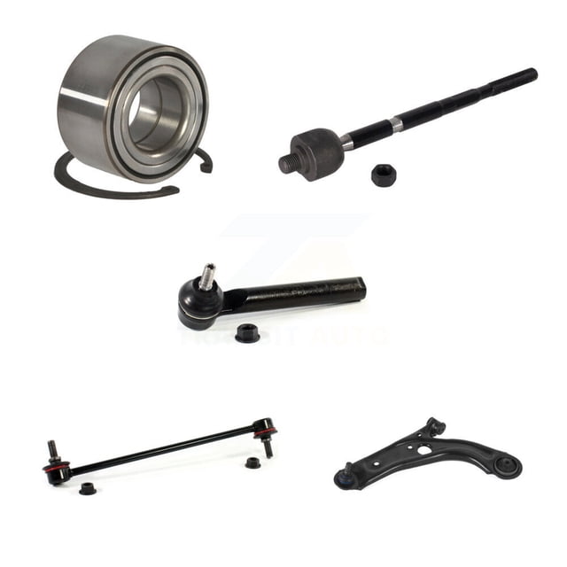 Transit Auto Front Left Wheel Bearing Suspension Lower Control Arm with Ball Joint Outer Inner Tie Rod End Sway Bar Stabilizer Link Kit (5Pc) for Car 2012-2017 Fiat 500 Naturally Aspirated K7T-103254