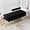 Black, variant on Modern Bench for Bedroom, 52.2" Channel Tufted End of Bed Bench, Long Ottoman Bench Small Window Entryway Footrest with Adjustable Back Golden Legs for Hallway, Emerald Green, Velvet