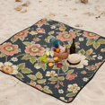 thumbnail image 5 of Flowers and Leaves Beach Blanket Outdoor Picnic Blanket 78"x 78" Waterproof Foldable for Beach Camping Travel Hiking Grass Lawn Park, 5 of 5