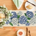 thumbnail image 6 of Blue Hydrangea Floral Linen Table Runners Seasonal Flowers Dresser Scarf Table r Holiday Wedding Party Kitchen Dining r, 6 of 7