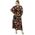 thumbnail image 4 of Bimba Long Dress Caftan Drawstring Black Gown Nightdress Kaftan Casual Dress-4, 4 of 5