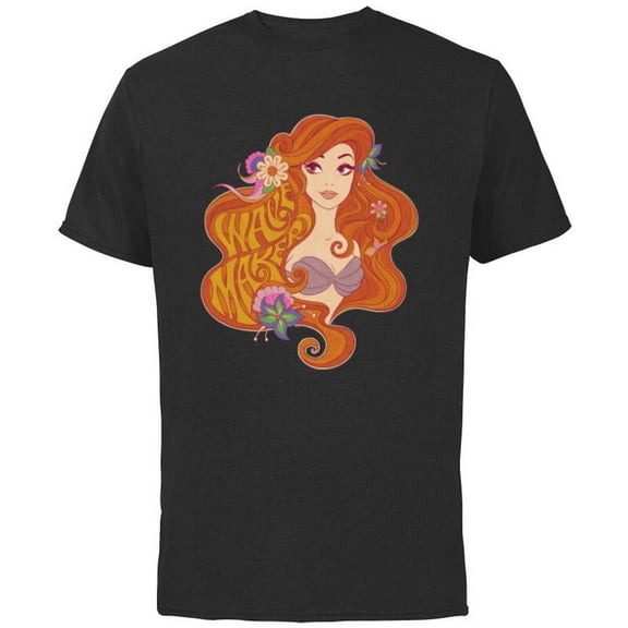 Disney The Little Mermaid Princess Ariel Wave Maker - Short Sleeve Cotton T-Shirt for Adults - Customized-Athletic Heather
