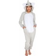 thumbnail image 1 of ¡Onesie Funziez! Disfraz ajustado de elefante para adulto, pijama gris, 1 of 5