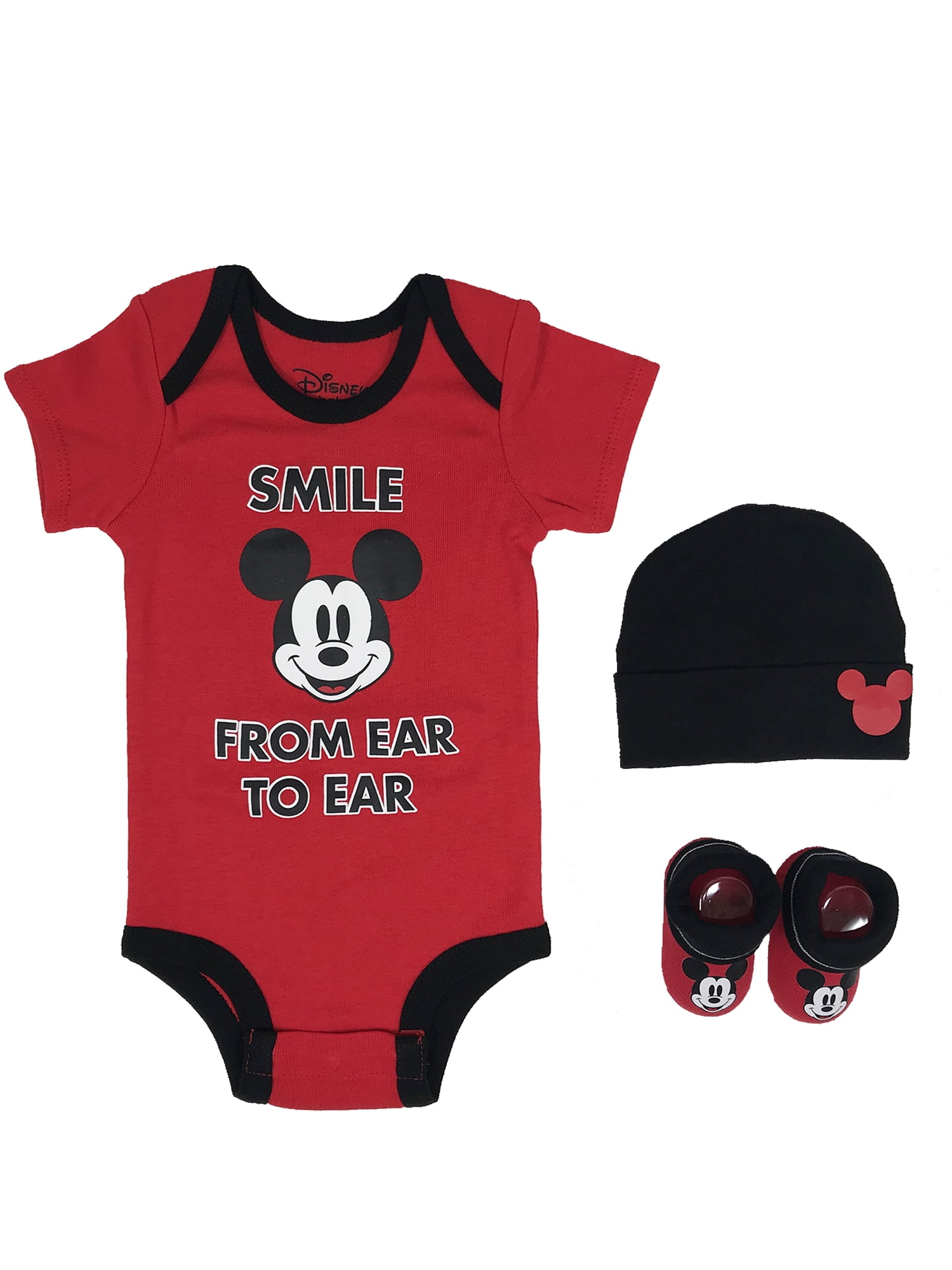 BRAND NEW BABY DISNEY MICKEY MOUSE 3 PIECE GIFT SET SIZE 0-3 TO 3-6 MONTHS 