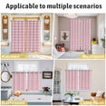 thumbnail image 6 of Pink Kitchen Curtains 63 Inch Length, Grid Checkered Plaid Gingham Lattice Trellis Grommet Top Bedroom Living Room Curtains, Light Filtering Cafe Curtain Drapes 2 Panels Set 84''x63'', 6 of 9