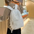 thumbnail image 6 of Polka Dots School Backpack, Multi-layer Backpack with Pendant, Spacious Bag for Shopping Work College, Black, 6 of 9