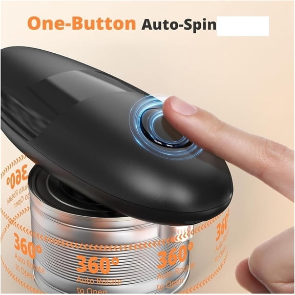 Arcticwind Auto Stop Can Opener,One Touch Side Cut Opener,Hands Free,Smooth Edge,Battery Operated,Small Size,Food Safe Kitchen Gadgets Automatic Can Opener for Kitchen,Black