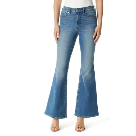 Jessica Simpson Women's and Women's Plus Daisy Fitted Flare Embroidered Jeans, Sizes 2-26W