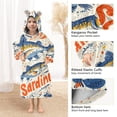 thumbnail image 3 of FORMRS Wearable Blanket Hoodie with Sleeves for Kids Cozy Flannel Sweatshirt, Blue Sardines Pattern, 3 of 7