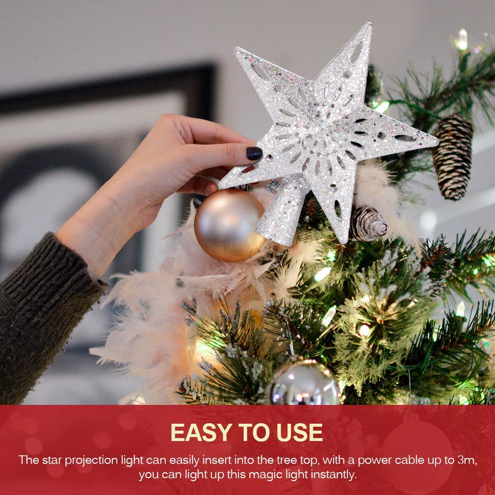 N//P ZHONQ Christmas Tree Top Decorations Star for Christmas Tree Topper Ornament Stars Glitter Small Red Star for Holiday Party 2Pcs //（5.9 7.8）
