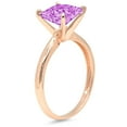 thumbnail image 2 of 2 ct Princess Cut Simulated Alexandrite Solitaire 14K Rose Gold Womens Engagement Ring, 2 of 3