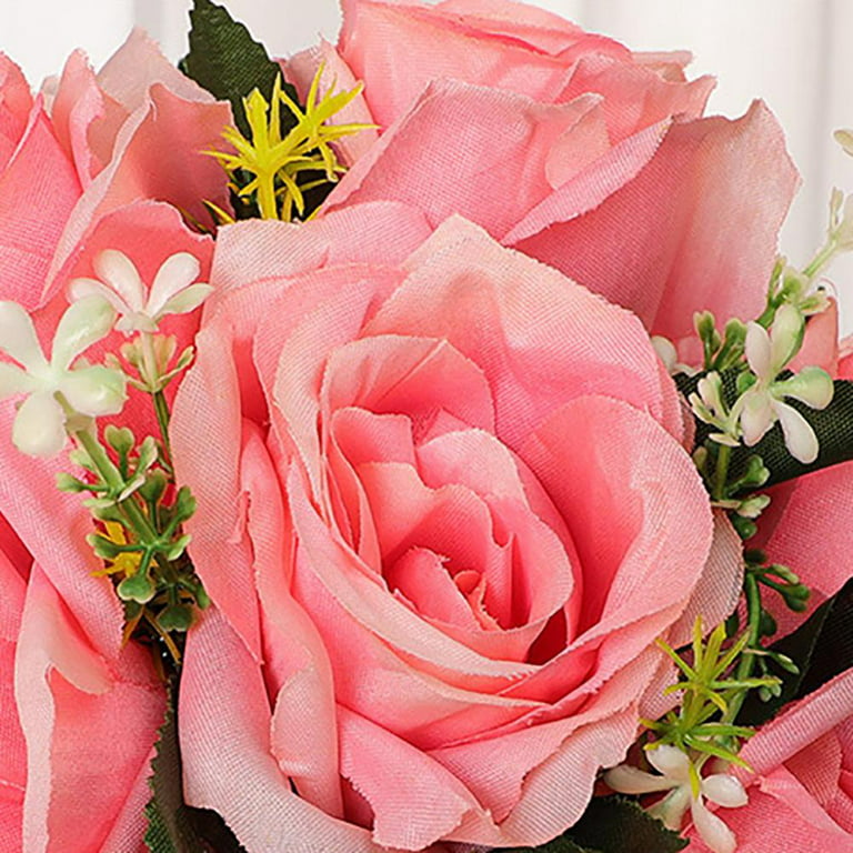 Pink Satin Rose Bouquet Handmade Ribbon Artificial Flowers -   Ribbon  rose bouquets, Flower bouquet diy, Ribbon flowers bouquet