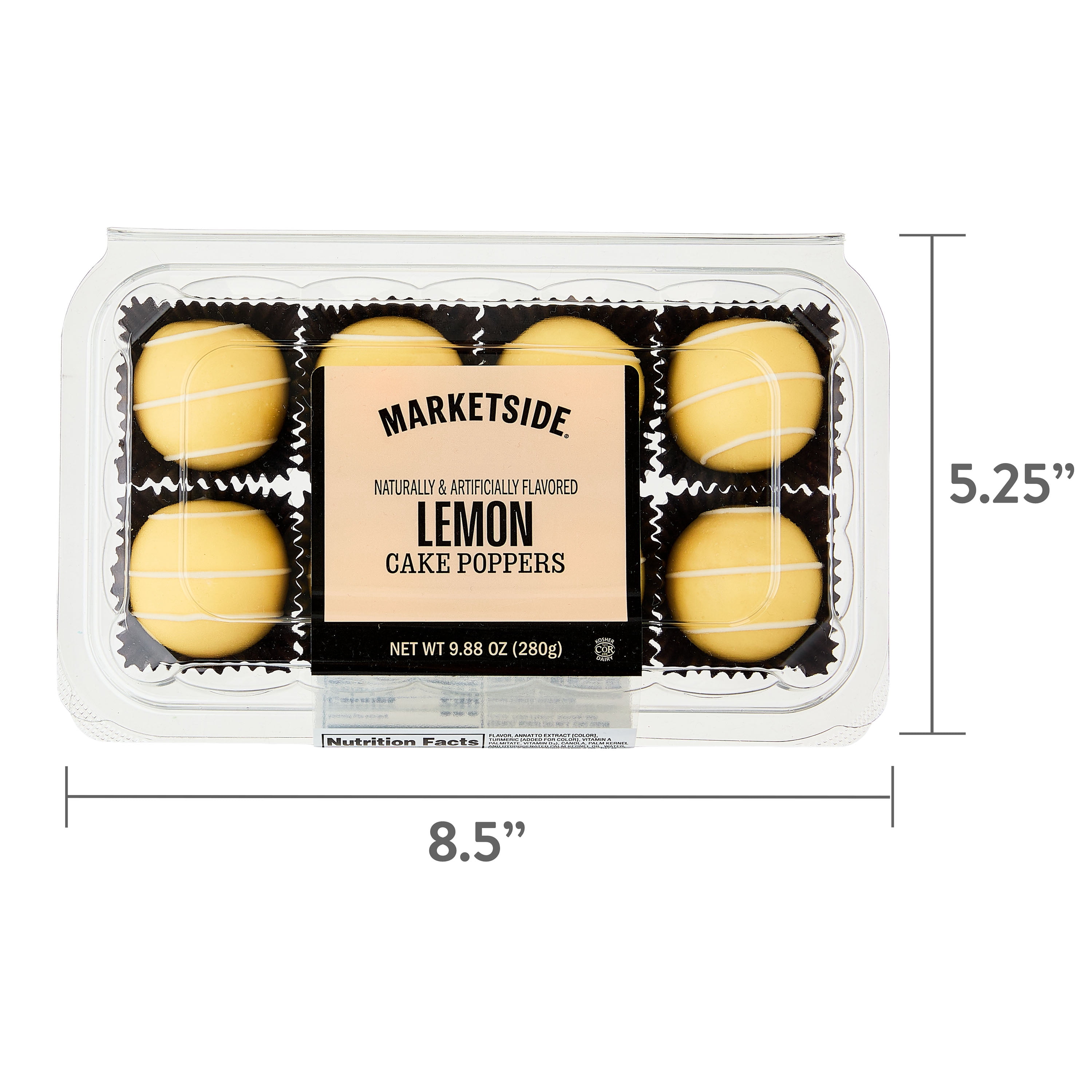 Marketside Lemon Cake Poppers, 9.88 oz, 8 Count